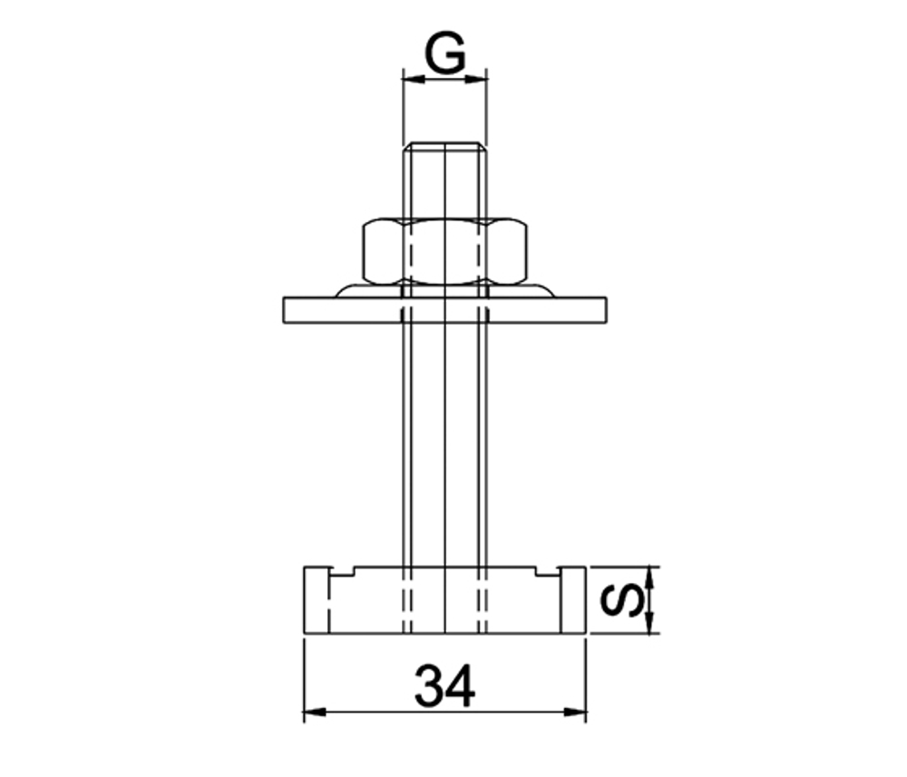 ТМС Монтажный болт G2 M8x80мм (оцинк)