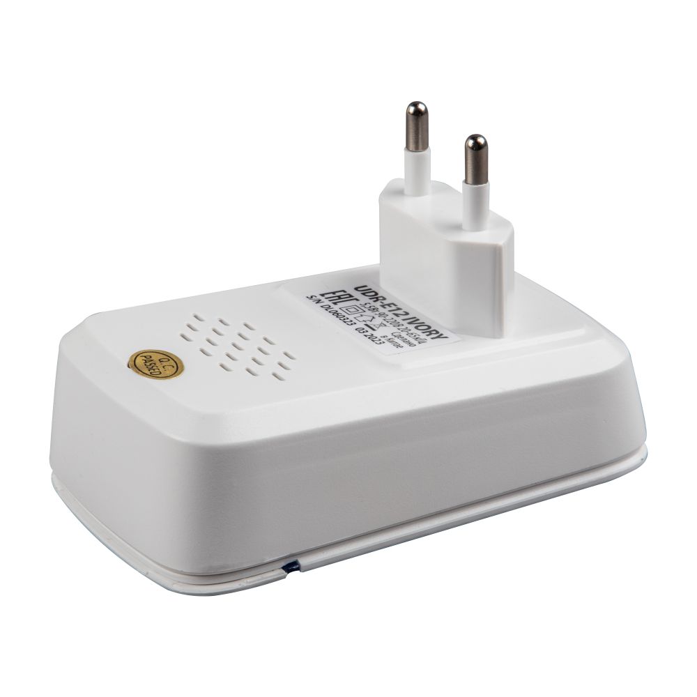 UDR-E12 IVORY Ультразвуковой отпугиватель насекомых и грызунов. 220В. Площадь до 120м2. Слоновая кость. TM Uniel