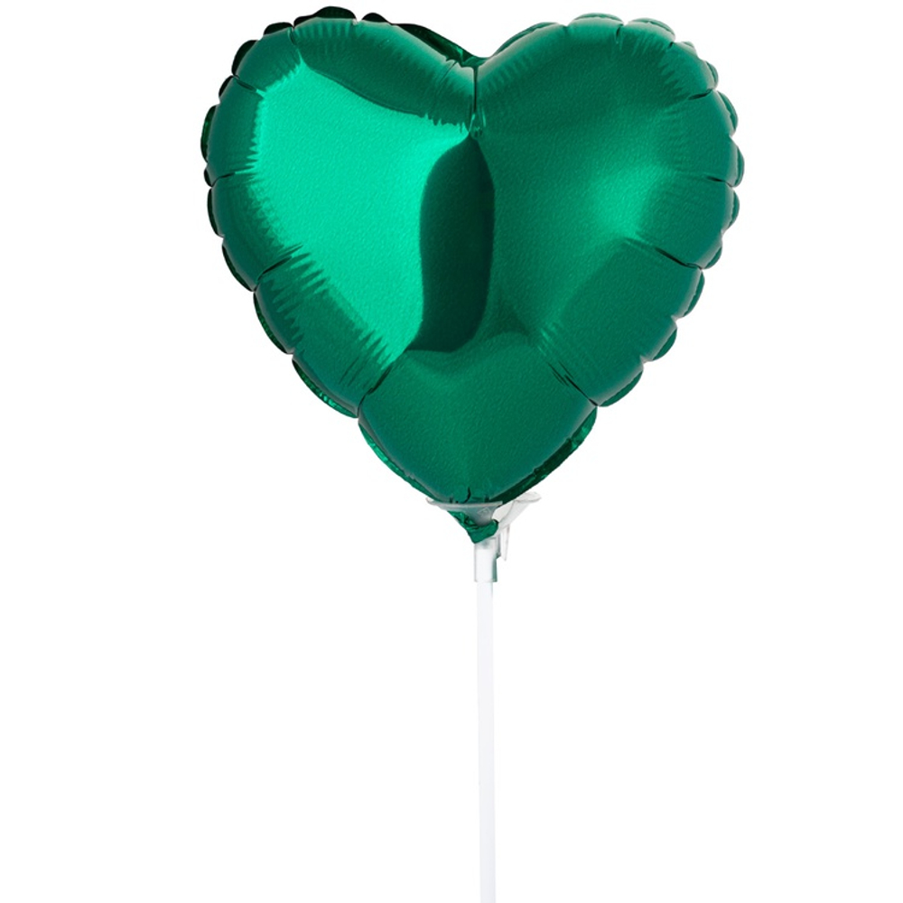 Шар фольгированный Сердце 23 см (Зеленый)