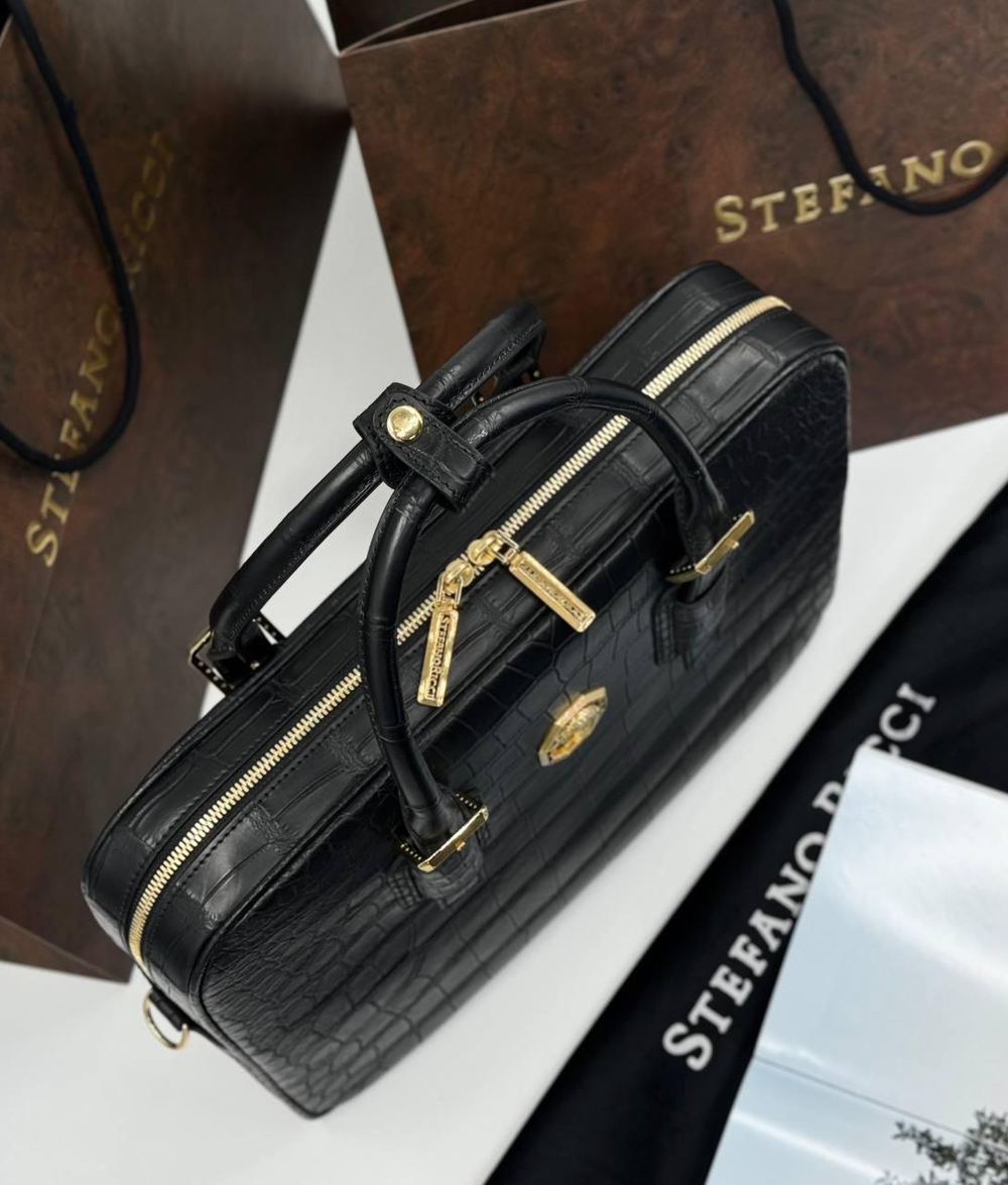 Портфель Stefano Ricci из кожи крокодила