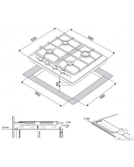 Газовая варочная панель ZorG BP4 FD RCR