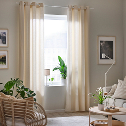 IKEA MOALINA  (ИКЕА МОАЛИНА)  -  Штора, 2 шт, бежевый, 145x300 см