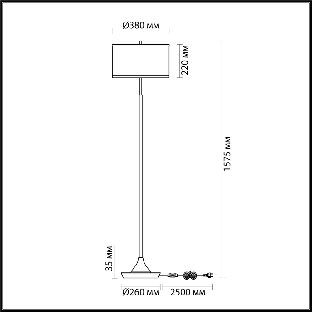 5064/2F ODL Торшер E27 LED 2*10Вт 220В IP20 MODERN