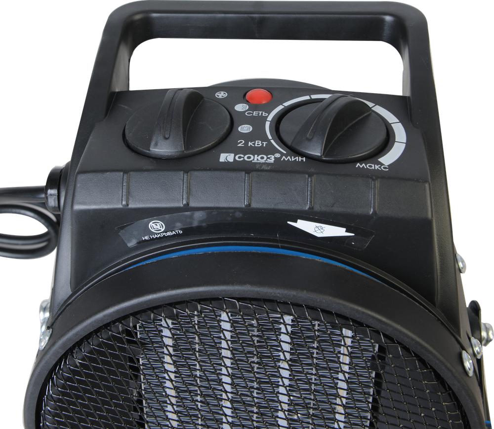 Тепловентилятор СОЮЗ ТВС-2023МК, 2 кВт, 30 м², синий