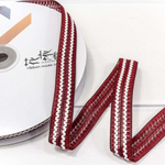 Лента Полиэстер 1,5см х 28м с зигзагом (Красный)