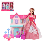 Дом для куклы с куклой и мебелью коробка 7787-3