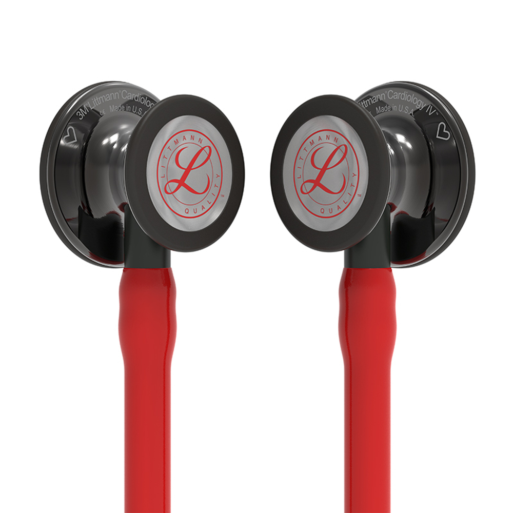 Стетоскоп Littmann Cardiology IV, красный, черная акустическая головка, черный ствол (6182)
