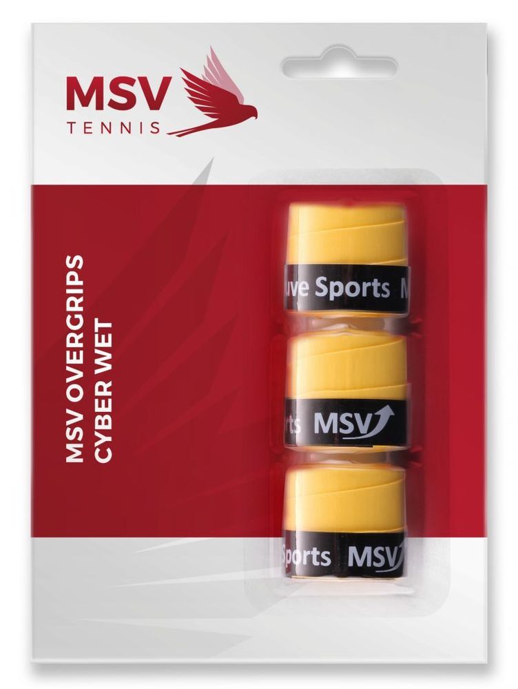 Теннисные намотки MSV Cyber Wet Overgrip желтые 3P