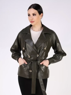 Кожаная куртка осень Турция тренч короткий