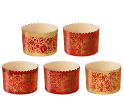 Форма бумажная для кулича "Красная пасха"(500гр,134/100 мм) 156шт/туб