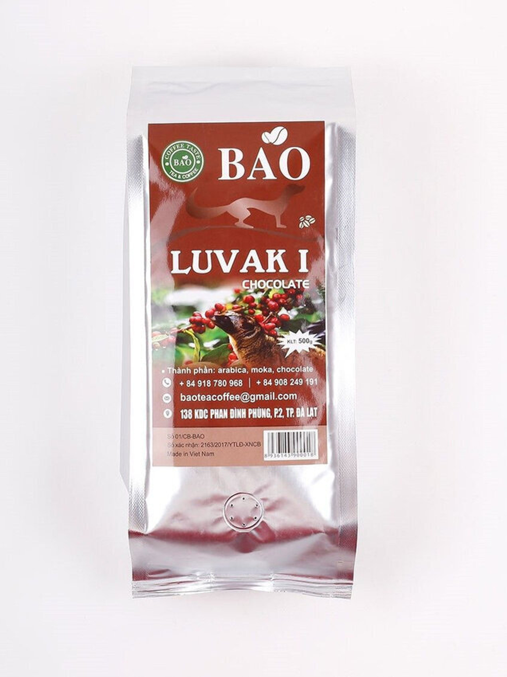 Вьетнамский зерновой кофе BAO - Шоколадный Лювак Ай (Chocolate Luvak I) - 1000 г