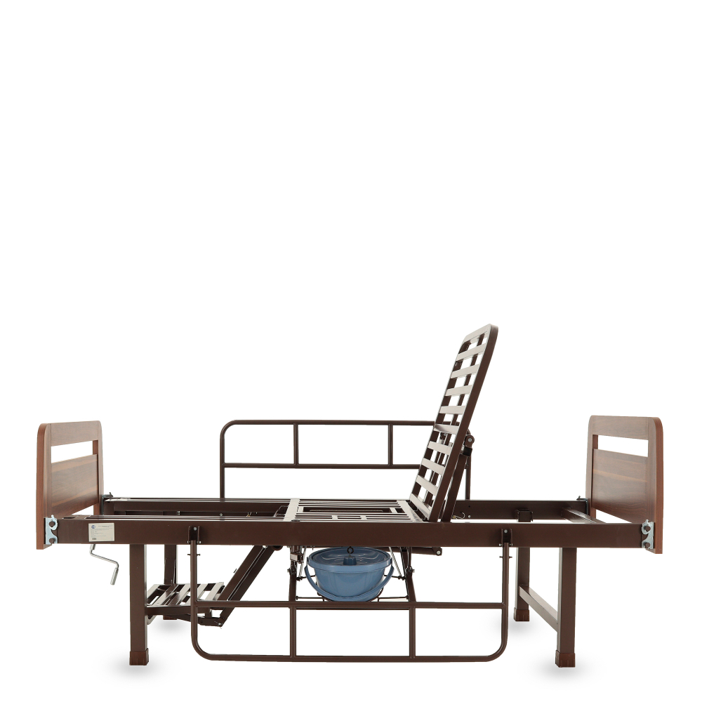 Кровать механическая Med-Mos E-49 (ЛДСП венге) с туалетным устройством и функцией «кардиокресло»