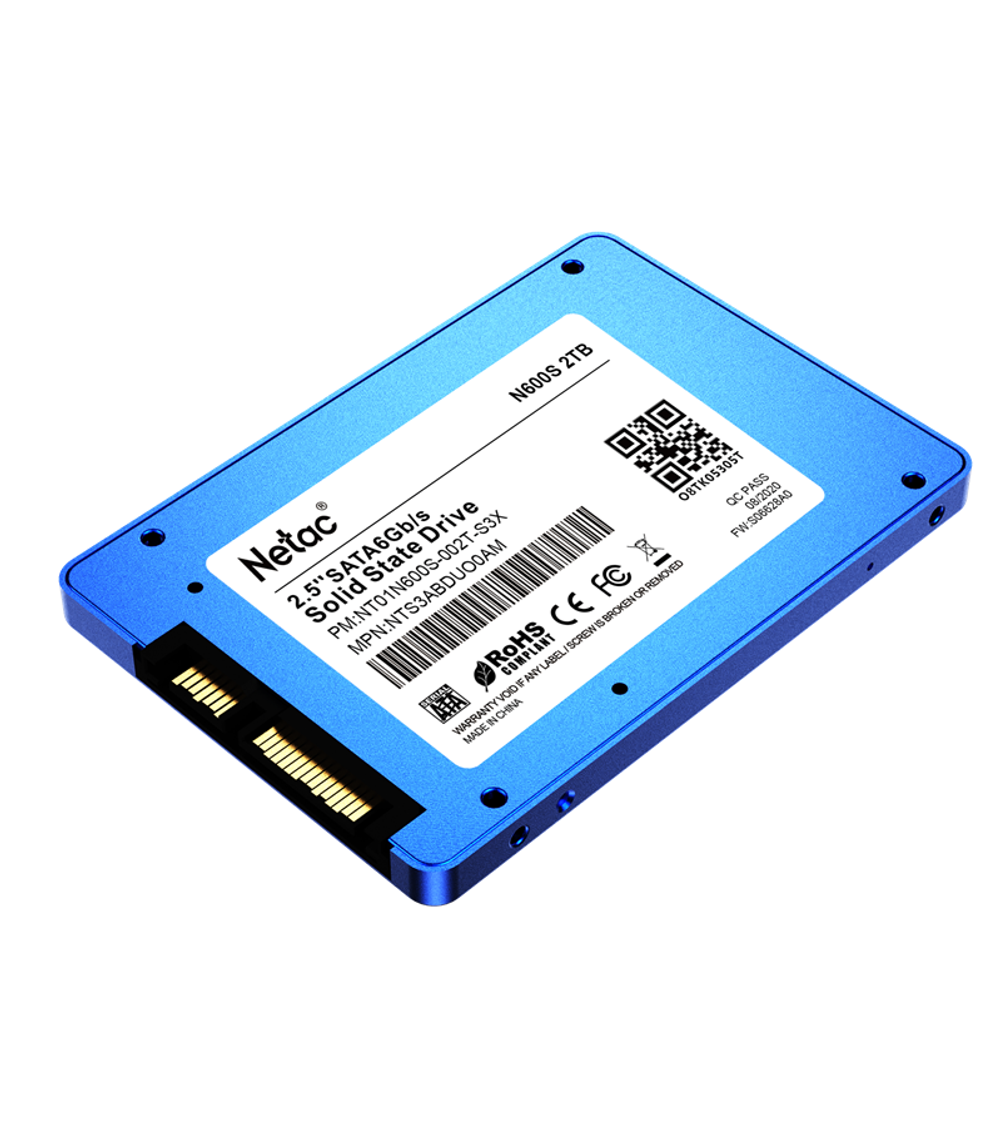 Ssd накопитель Netac SSD N600S 2TB 2.5 SATAIII 3D NAND, 7mm, R/W up to 545/500MB/s, TBW 1120TB, 5y wty