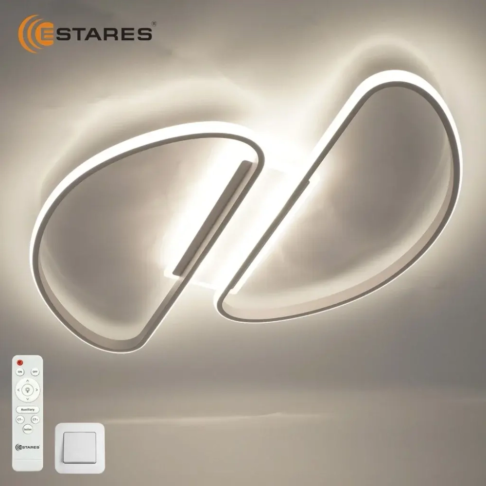 Управляемая светодиодная люстра MODENA 80W R-RC-540x640x55-WHITE/WHITE-220-IP20