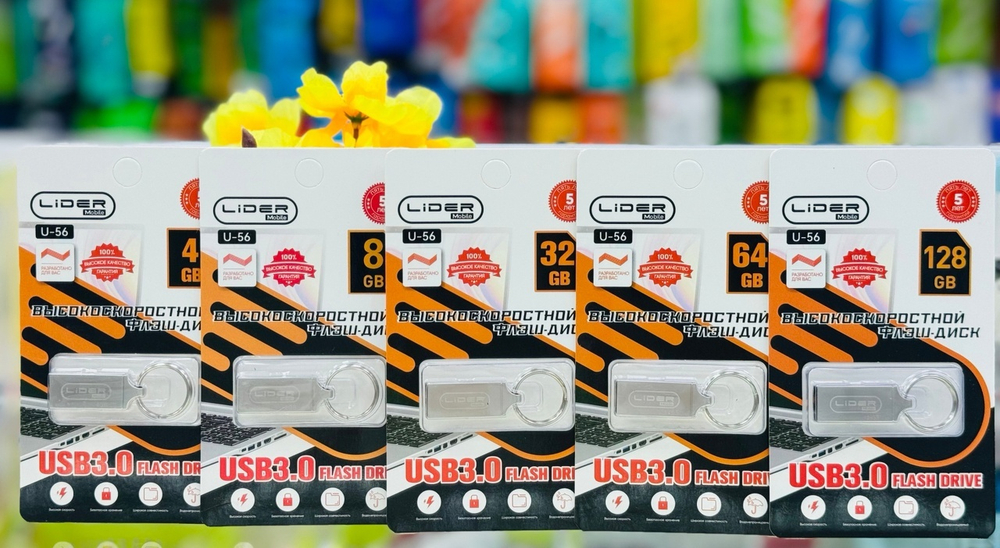 USB Флешка 64GB Lider U-56, USB 3.0, USB 3.0, металлическая водонепроницаемый чип
