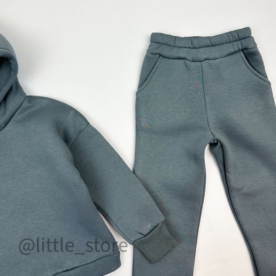 Комплект из футера с начесом, Темно-серый