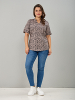 Блузка БЛ-122/бежевый-зебра