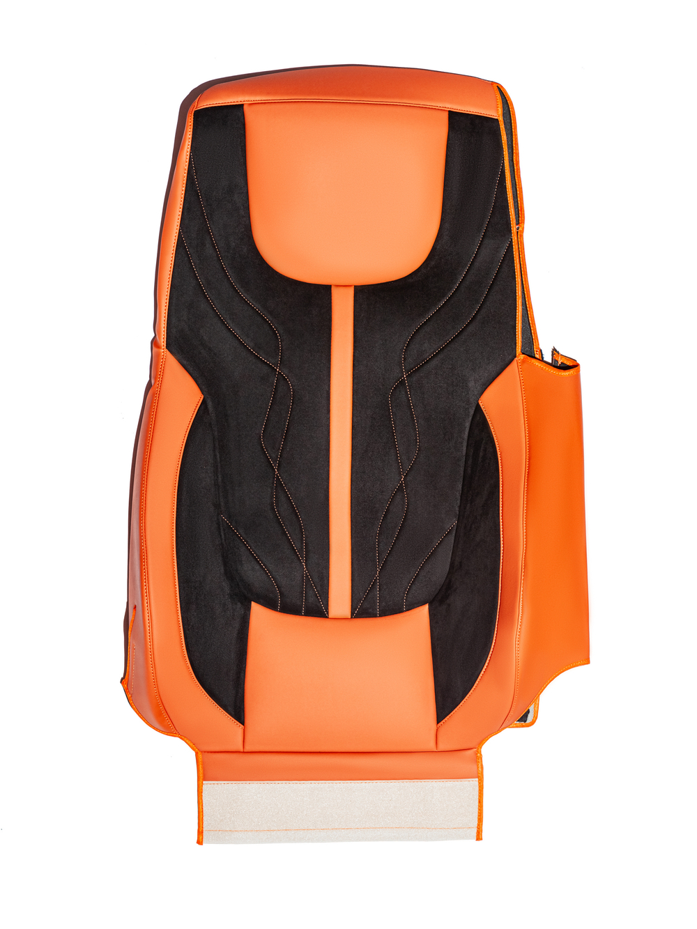 Чехлы Люкс DAF XF 106 (экокожа, оранжевый, черная вставка)