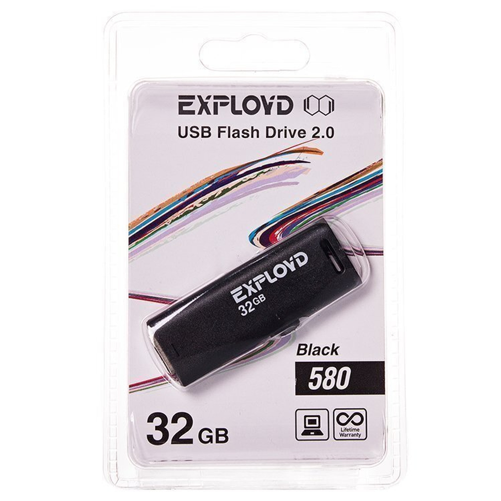 USB Флешка 32GB Exployd 580, USB 2.0, черная