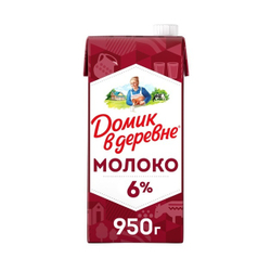 Молоко Домик в Деревне Ультрапастеризованное 6% 0,95л