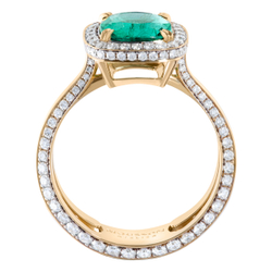 Кольцо с Изумрудом и Бриллиантами, R0070-37/3