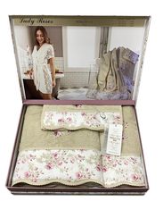 Набор полотенец LADY ROSES бежевый 3 предмета Maison Dor (Турция)