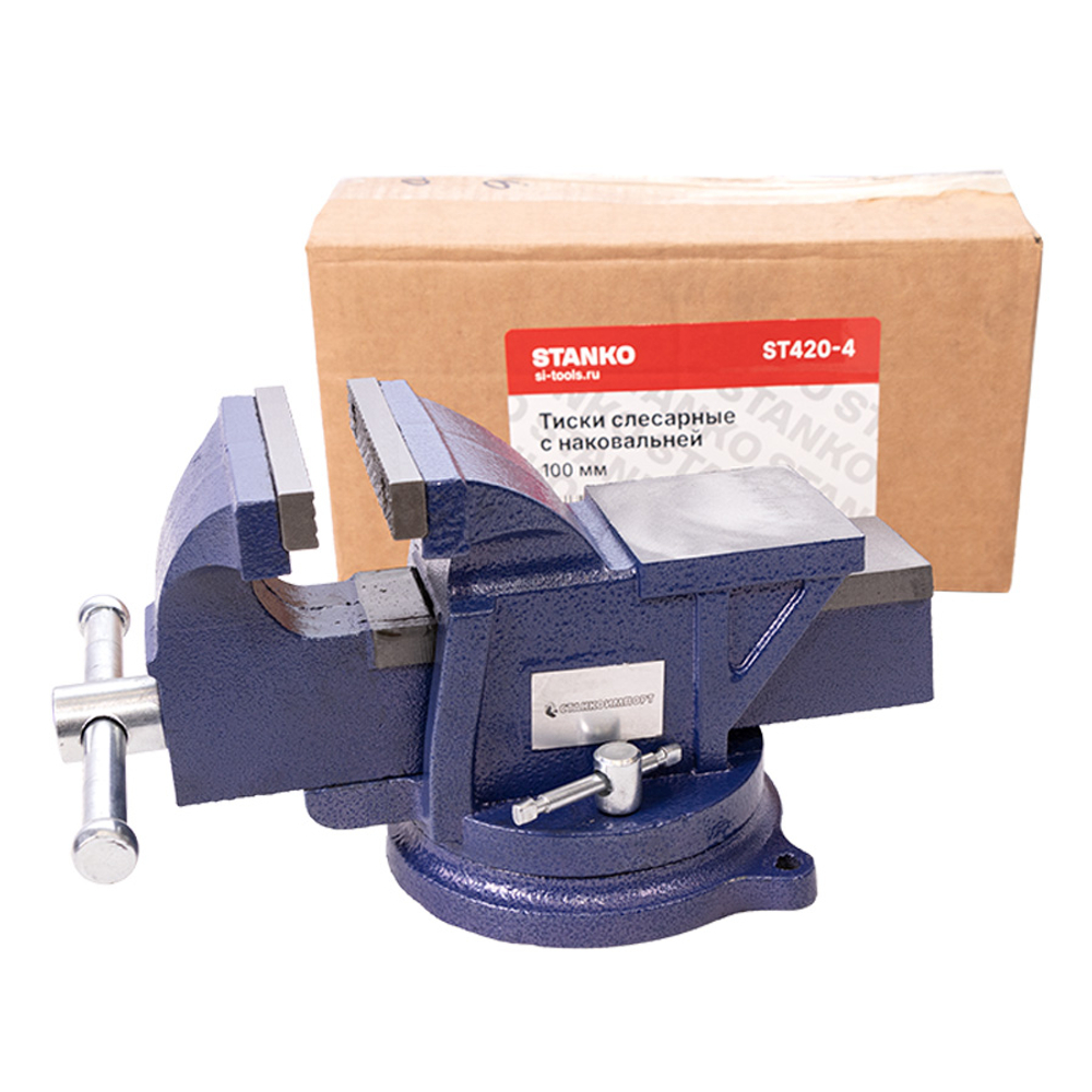 ST420-4 Тиски слесарные с наковальней 100 мм