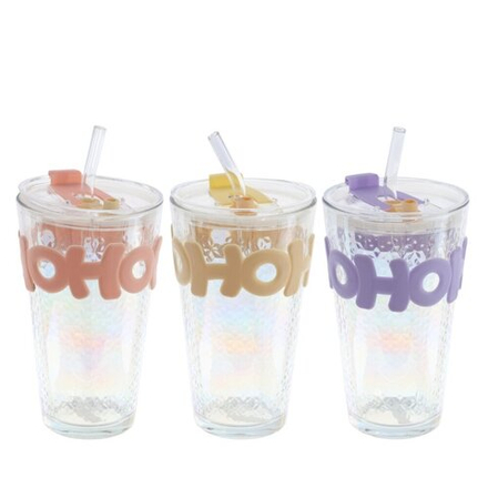 GAEM Стакан с трубочкой, 450 мл, L9 W9 H0,5 см, 3в.