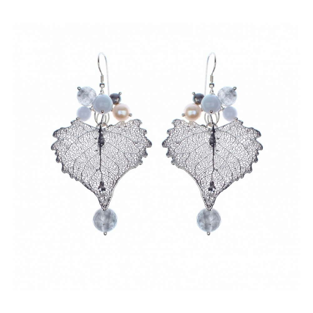 Серьги листья Ester Bijoux Тополь F374S