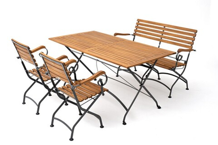 Скамья из акации Joygarden ЛАТА 2-х местная, темно-серый графит, коричневый