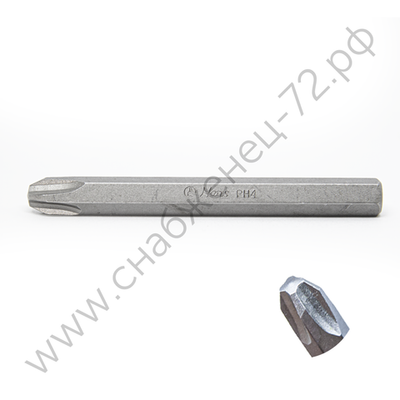 Бита для шуруповерта шлицевая длинная, 022-8PH4, Hans