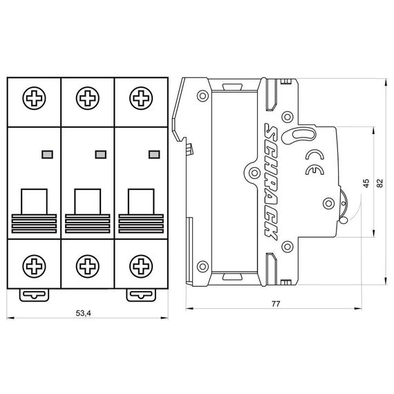 Автоматический выключатель Schrack Technik 3P C 32A 6kA Amparo AM617332--