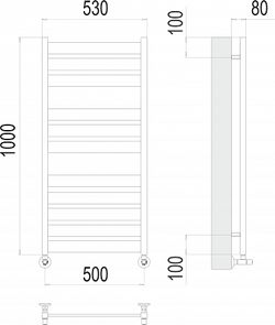 Полотенцесушитель водяной Terminus Латте П11 500х1000