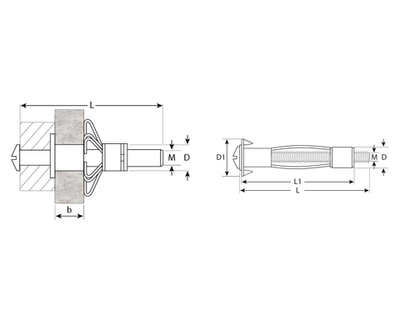 ЗУБР МОЛЛИ, М4 х 21 х 5 мм, 300 шт, анкер для пустотелых конструкций (4-302472-04-020)