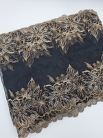 Вышивка на сетке черный/коричневый К771