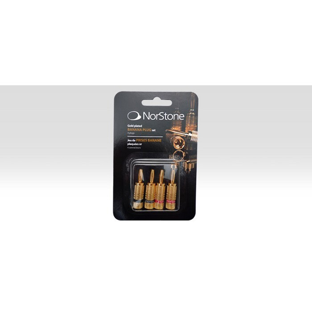 NorStone Banana Plugs, gold, пружинные разъемы для акустического кабеля (4 шт.) (NORBANX4)