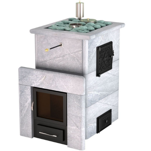 Банная печь ИзиСтим Сочи М2 в полноценном кожухе с открытым верхом