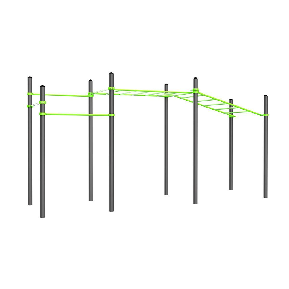 W215 Воркаут (3 перекладины, рукоход классический, рукоход в подъем) ZAVODSPORTA