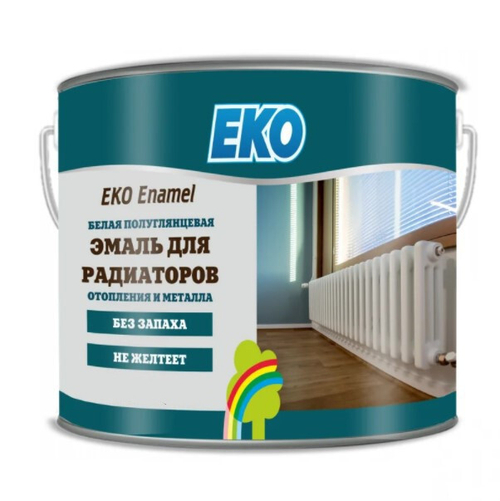 ЭМАЛЬ "EKO ENAMEL" ДЛЯ РАДИТОРОВ ОТОПЛЕНИЯ И МЕТАЛЛА 1КГ