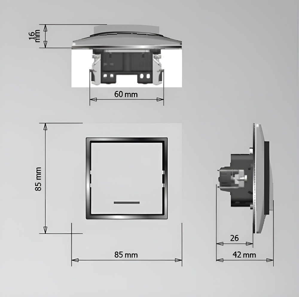 Рамка 1-я ProfiTec Tesla темная сталь метал + вставка черный графит