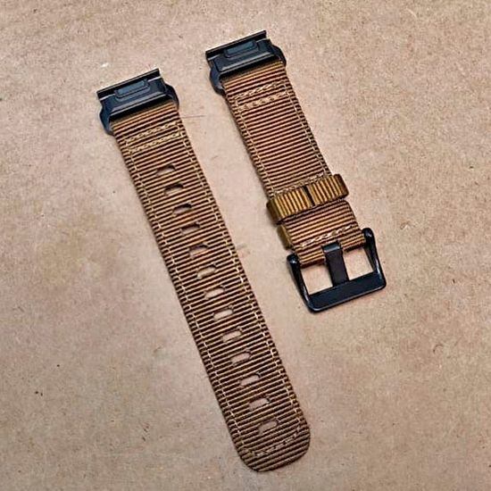 Ремешок тактический Tactix 22 мм. для Garmin Fenix 7 / 6 / 5, Forerunner 935 / 945 / 955, instinct, instinct 2, Epix Gen 2 нейлоновый быстросъемный на застежке (Коричневый)