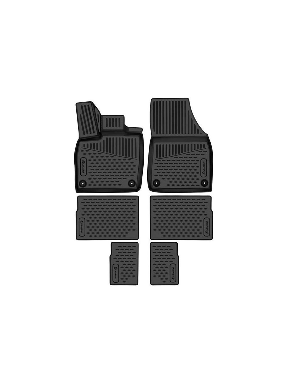 Коврики в салон для VOLKSWAGEN ID.6 (I) 2021-, 7 мест, 6шт. (полиуретан) ELEMENT3DA67269210K