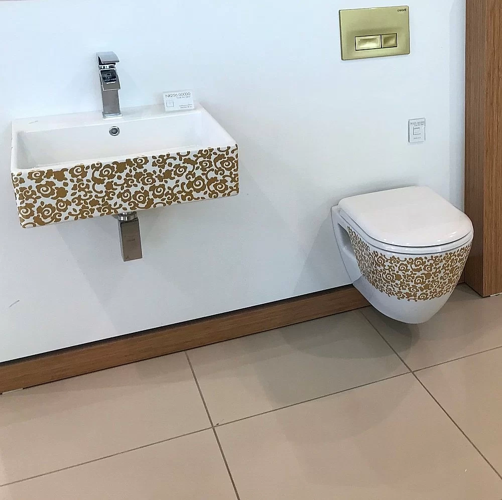 Унитаз подвесной CREAVIT Terra TP325.001D0 белый с декором