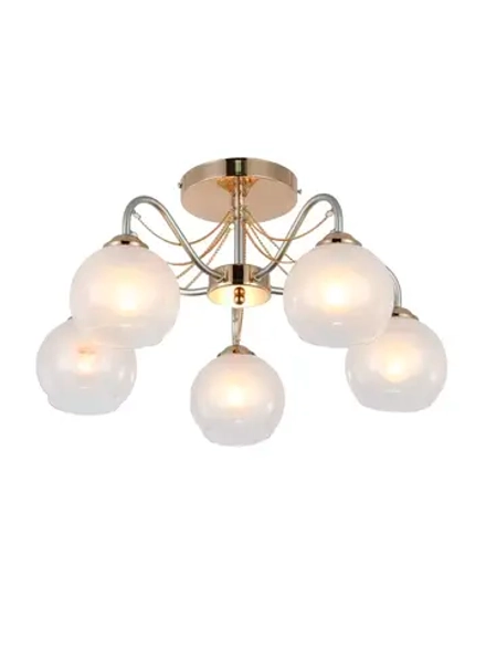 Люстра потолочная SALLY E27*5*60W золото, перламутр