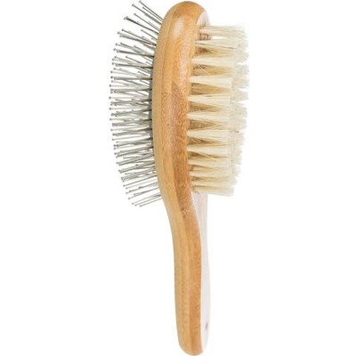 Щетка двусторонняя, бамбук/натуральная и проволочная щетина, 6 x 22 см, Trixie