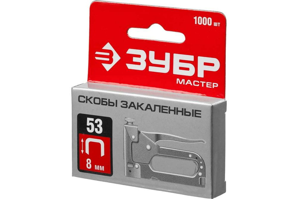 Закаленные узкие скобы для степлера ЗУБР тип 53, 8 мм, 1000 шт. 31625-08