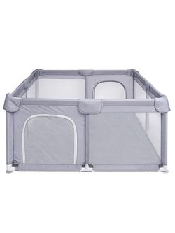 Манеж детский квадратный 128х128х65см цвет серый (M12-2)
