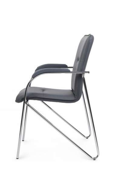 Стул Самба с пластиковыми подлокотниками SMB-03H Хром гальв. Серый