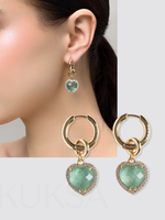 Серьги "Whale Royal Love" gold с авантюрином