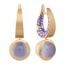 Серьги c Халцедоном, Эмаль, E0178-20/6